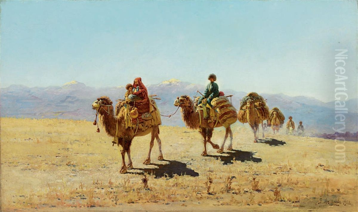 Caravan Oil Painting by P. Letnyov