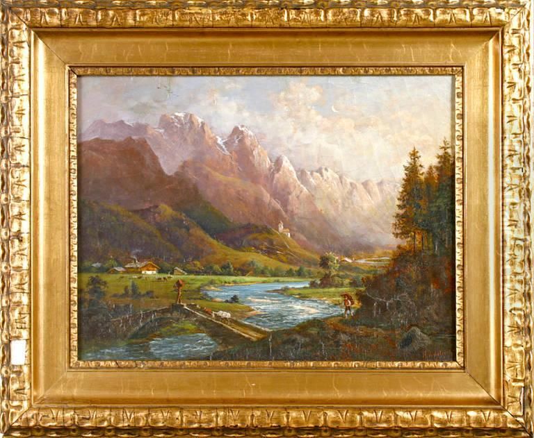 Parthie Bei Immensee Im Bairischen Hochland An Der Ill Oil Painting by Franz Wilhelm Leuteritz