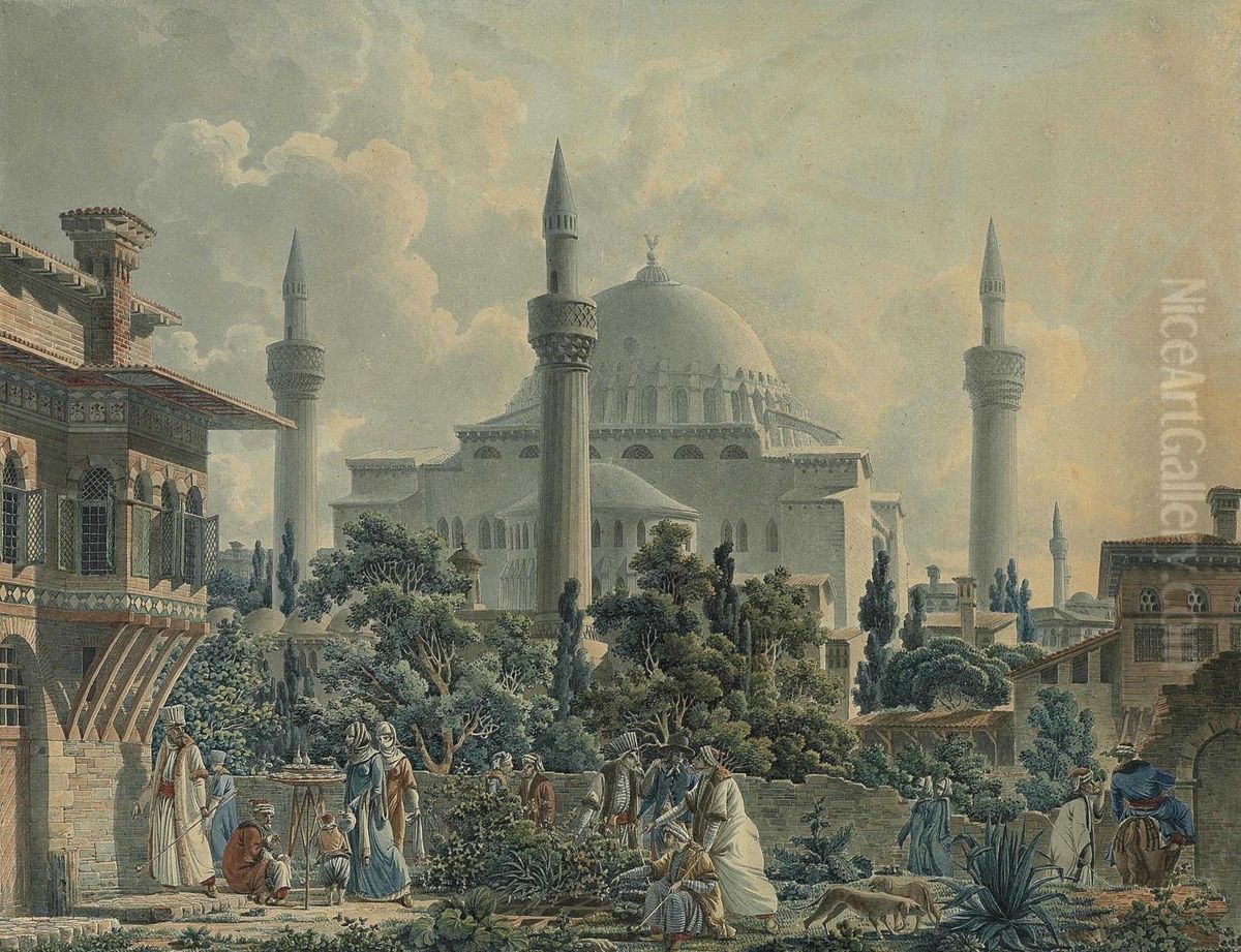 Sainte Sophie, Constantinople Oil Painting by Charles Stanislas Leveille
