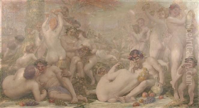 [la Baccanale] Oil Painting by Auguste Leveque