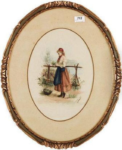 French Nineteenth Century Oil Painting by Laure Levy