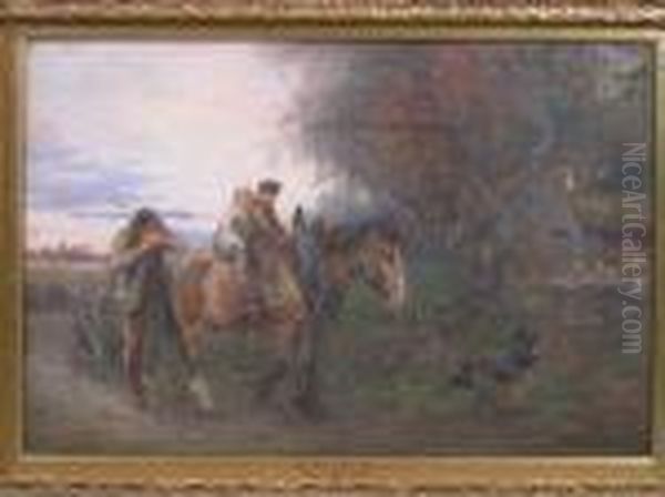 Thedays Work Done Oil Painting by Otto Leyde