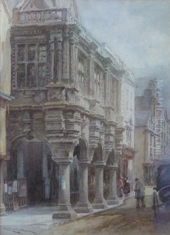 The Guildhall, Exeter Oil Painting by Alfred Leymann