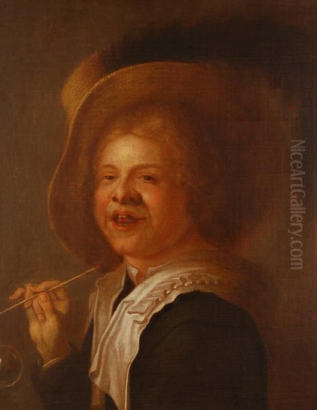 Portrait Of A Young Boy Blowing Bubbles Oil Painting by Judith Leyster