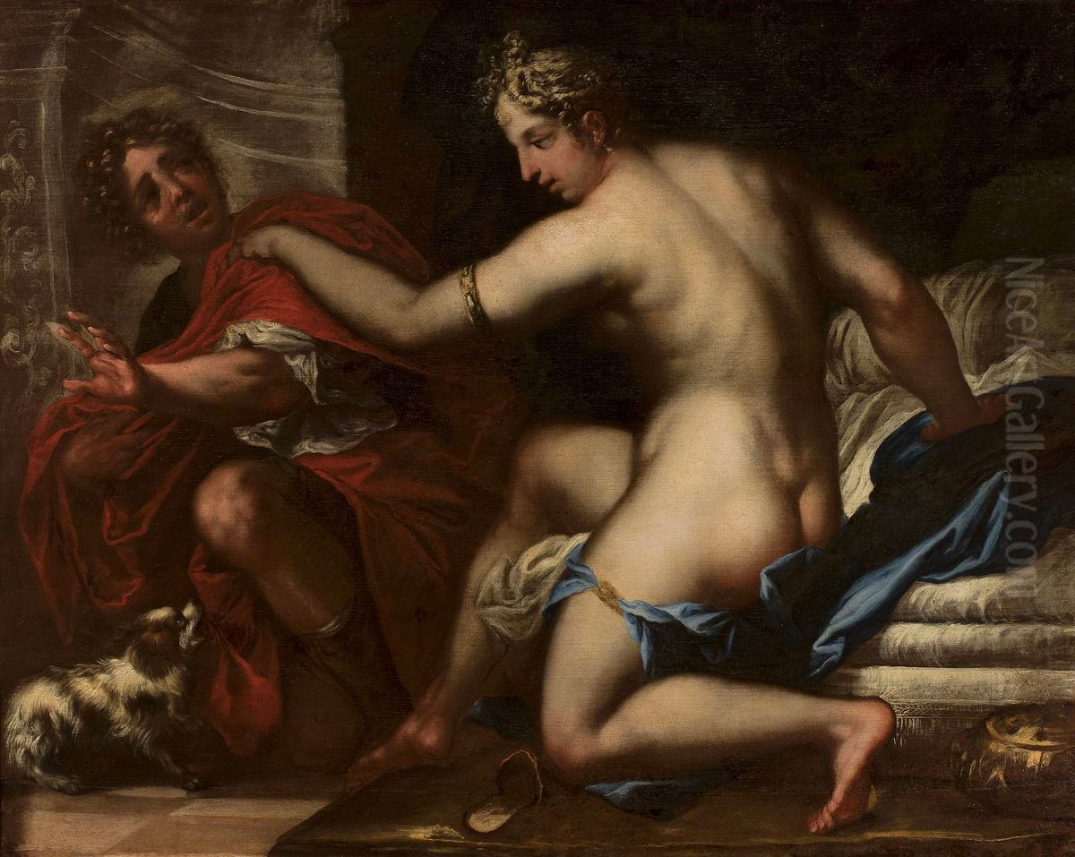 Joseph And Potiphar's Wife Oil Painting by Pietro Liberi