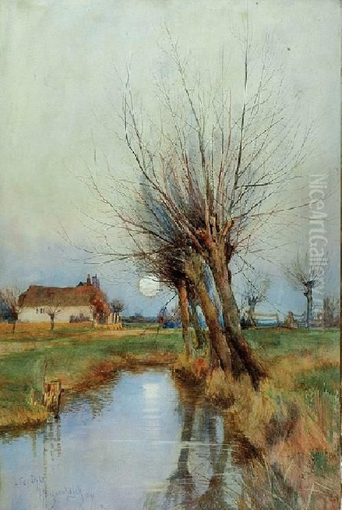 Pejzaz Z Rzeka Oil Painting by Thomas Hodgson Liddell