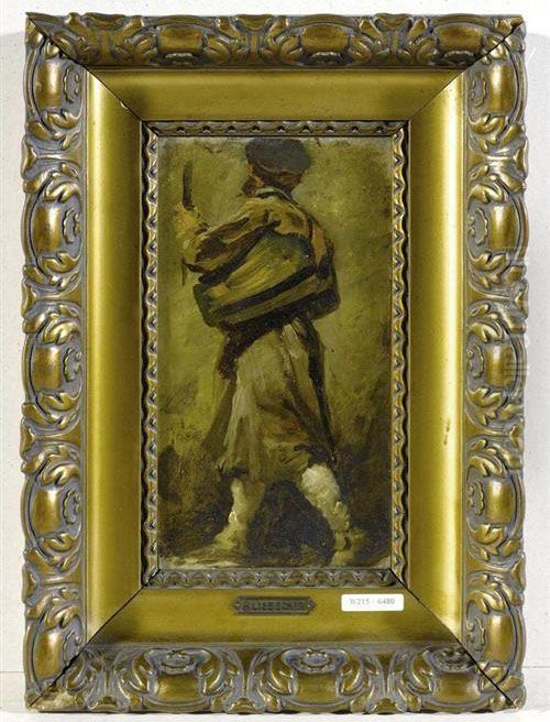 Gehender Mann. Oil Painting by Adolf I Liebscher