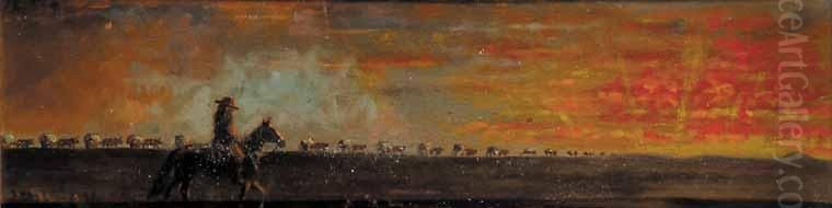 Red River Carts Oil Painting by Richard Lindemere