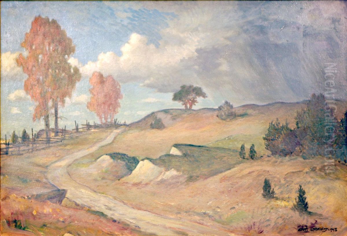 Signerad Och Daterad Jonas Lindkvist 1948 Oil Painting by Jonas Lindkvist
