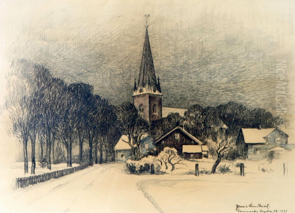 Uppsalamotiv Oil Painting by Jonas Lindkvist