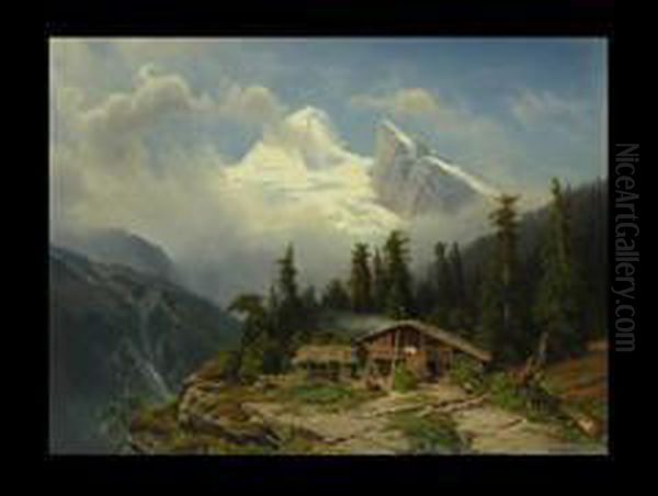 Partie Im Hochgebirge Oil Painting by Johann Wilhelm Lindlar