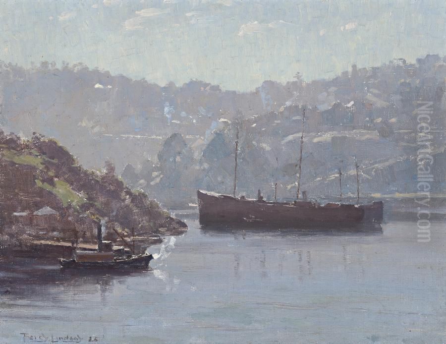 Morning Effect Oil Painting by Percival Ch., Percy Lindsay