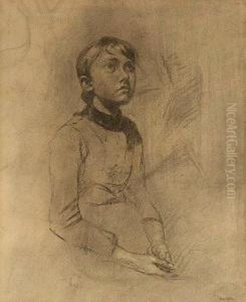 Sitzendes Madchen Oil Painting by Carl August Liner