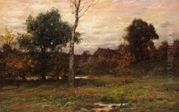 Autumn Landscape With House Oil Painting by Charles Linford