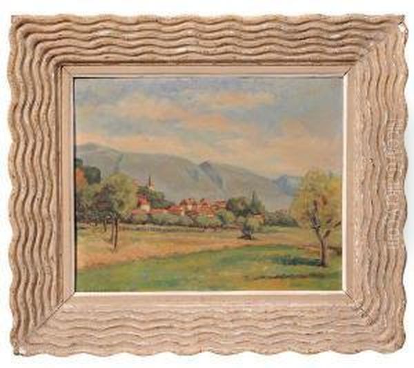 Village De La Loire Oil Painting by Claudius Linossier