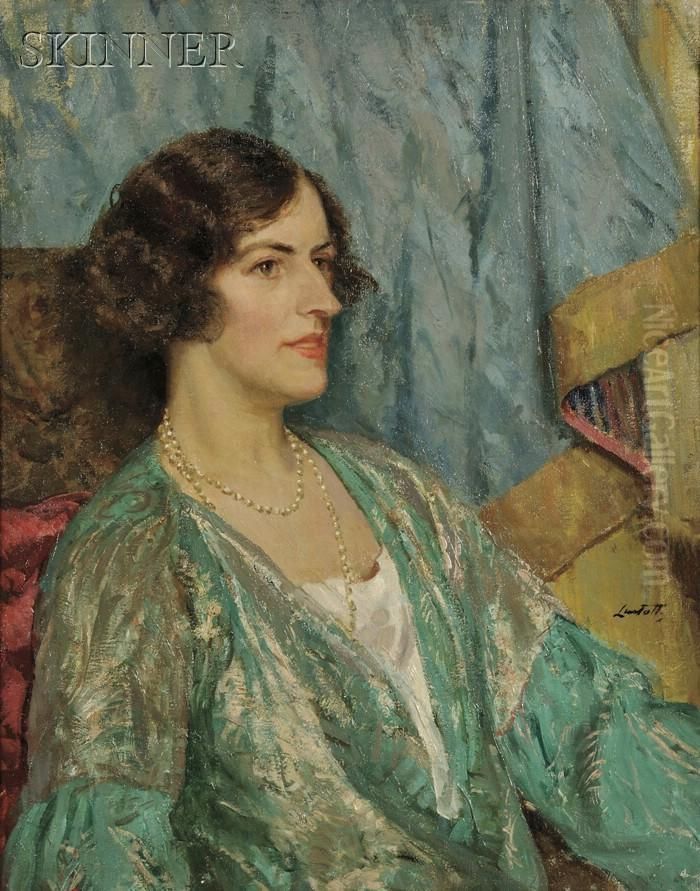 Portrait Of A Woman, Likely Marie (walther) Sterner Lintott, Theartist's Wife Oil Painting by Edward Barnard Lintott