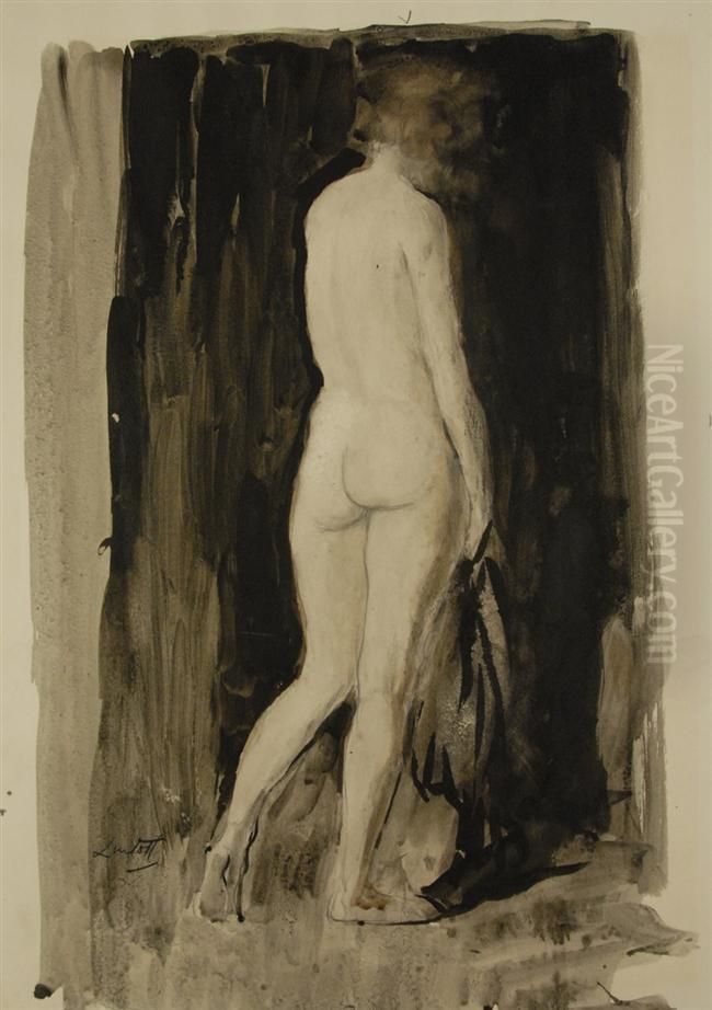 Standing Nude Oil Painting by Edward Barnard Lintott