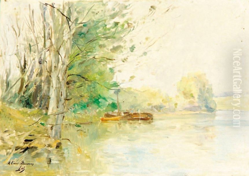 Bord De Riviere Oil Painting by Paul-Louis-Frederic Liot