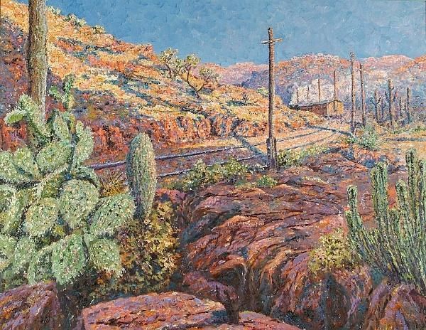 Train In Mexico Oil Painting by Algernon M. Livesey