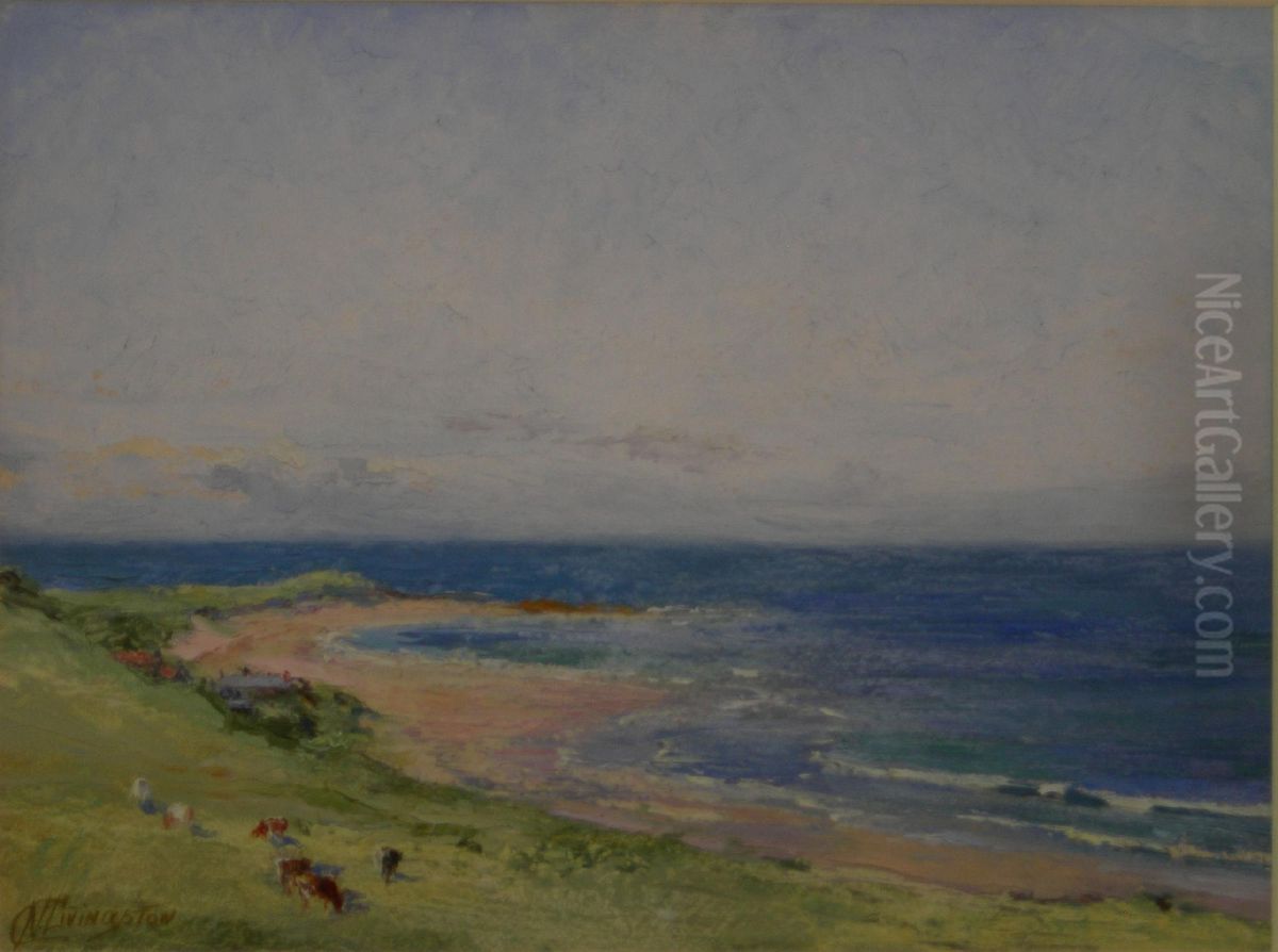 A Summer Sea, Cockburnspath Oil Painting by Nan C. Livingstone