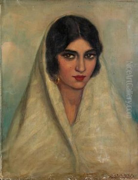 Joven Con Panuelo Oil Painting by Jose Llasera Diaz