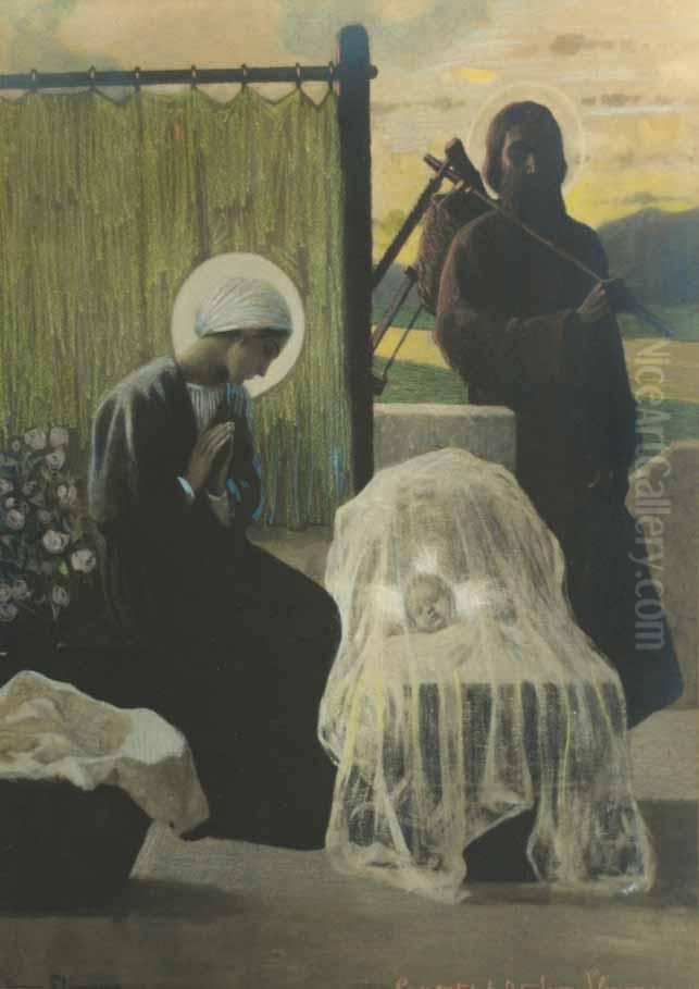 Sagrada Familia Oil Painting by Joan Llimona y Bruguera