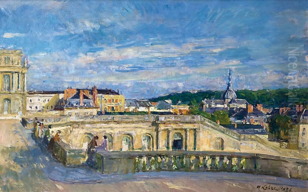 Versailles, Le Quartier Saint-louis Vu De La Terrasse Delorangerie Oil Painting by Maurice Lobre