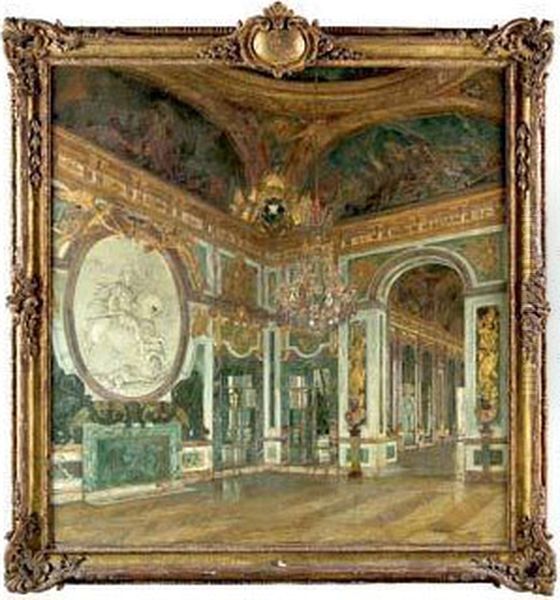Vue Du Salon De La Guerre Au Chateau De Versailles Oil Painting by Maurice Lobre