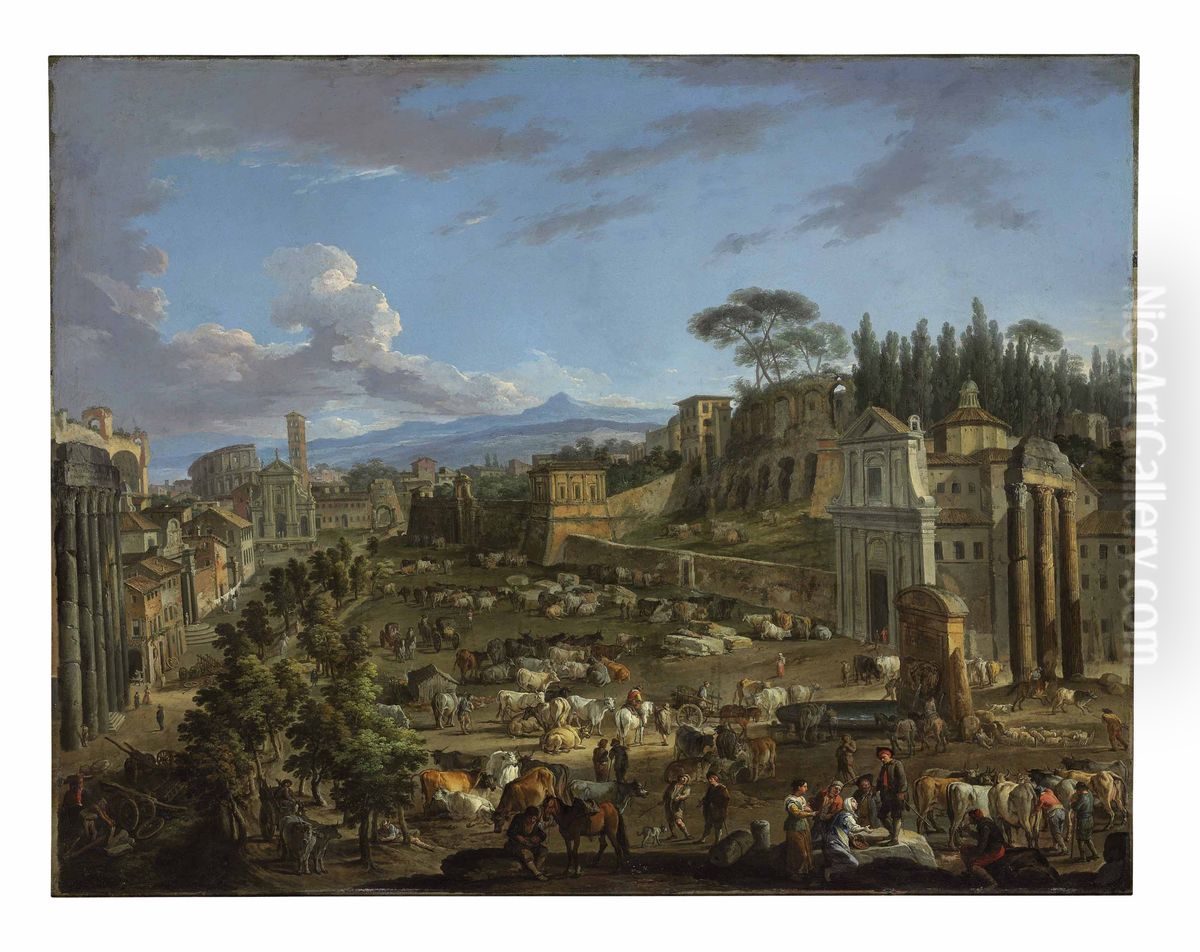 The Roman Forum Oil Painting by Andrea Locatelli