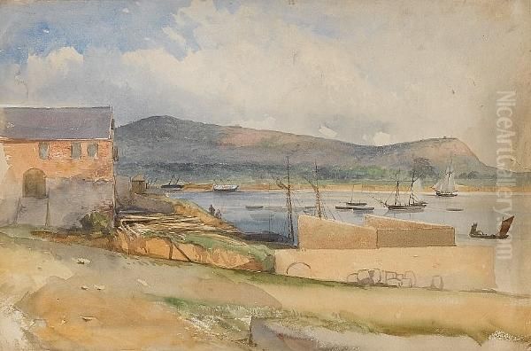 Views Of 19th Century Lagos, Nigeria, Including: The Burning Of Proto Novo, Nigeria, By Oil Painting by Charles Arthur Lodder Capt.