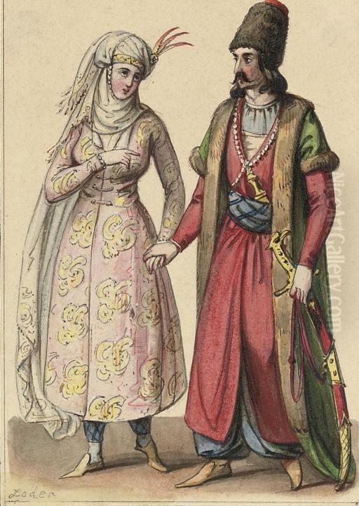 Circassians Oil Painting by Matthaus Loder