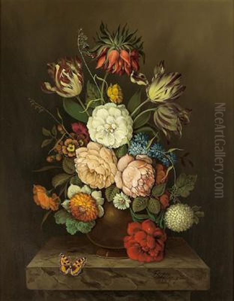 Blumenstilleben Oil Painting by Franz Loffler