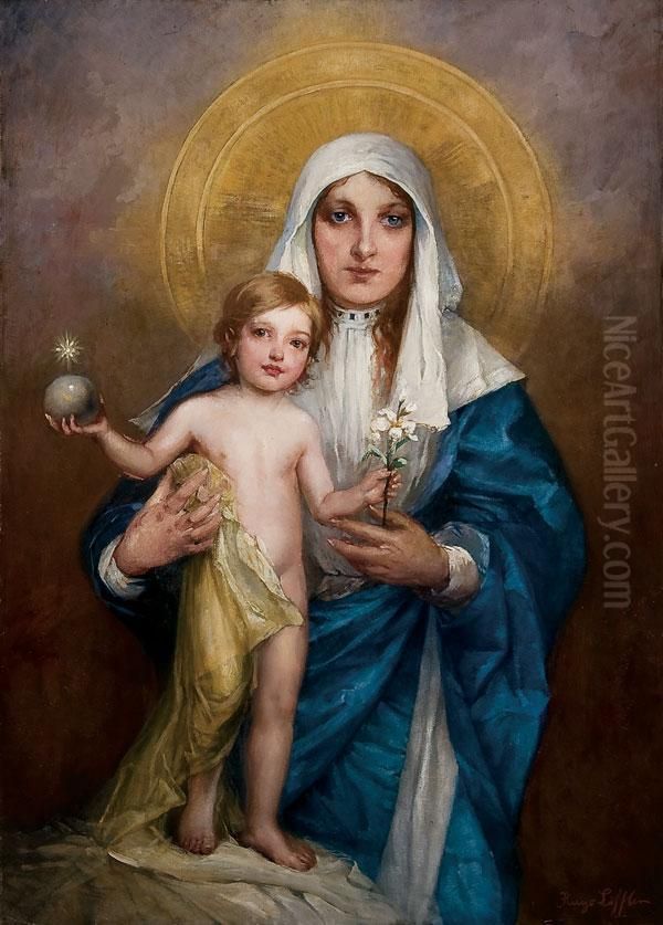 The Madonna And Child Oil Painting by Hugo Loffler