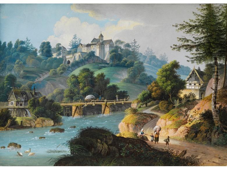 Schloss Rauenstein Oil Painting by Anton Lohmann