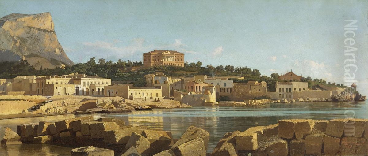 View Of Acquasanta, Palermo Oil Painting by Francesco Lojacono