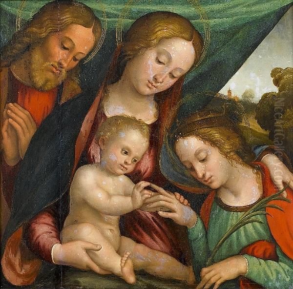 The Mystical Marriage Of Saint Catherine Oil Painting by Barbara Longhi