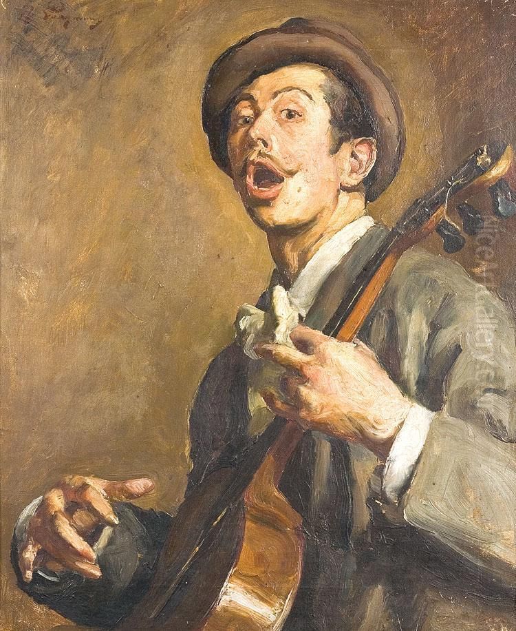 Lemusicien Oil Painting by Romain Looymans