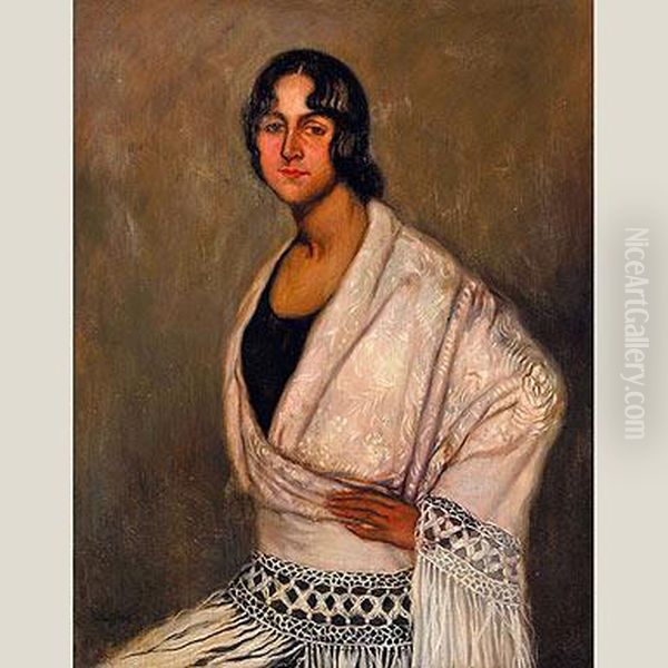 Gitana Oil Painting by Jose Maria Lopez Mezquita