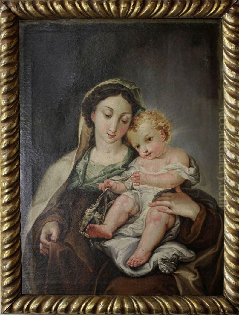 Virgen Con El Nino Oil Painting by Vicente Lopez y Portana