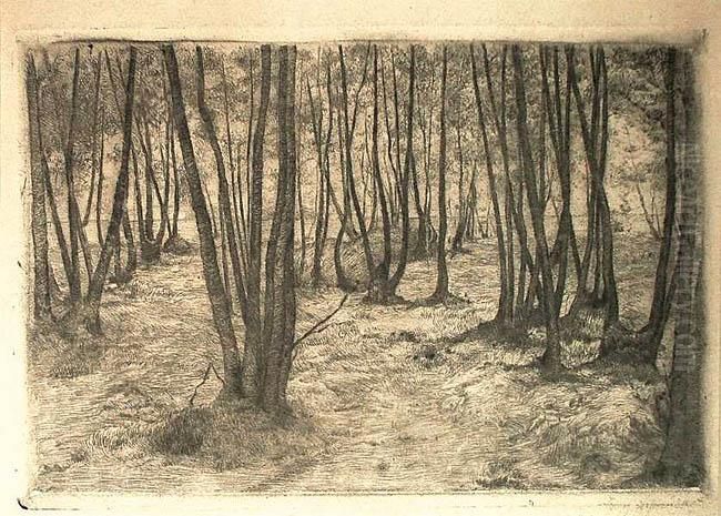 Zagajnik Oil Painting by Ignacy Lopienski