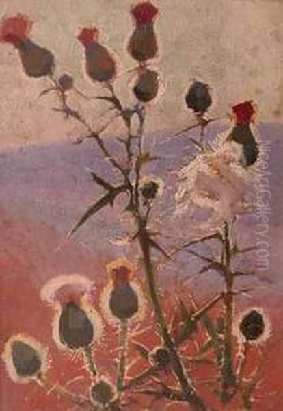 Osty Oil Painting by Kazimierz Lotocki