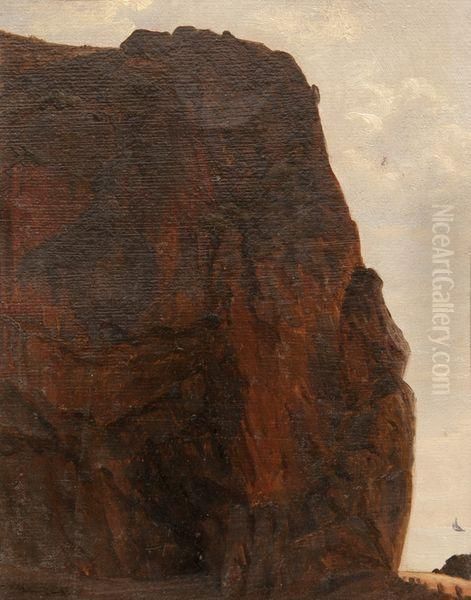 La Falaise Oil Painting by Emile Loubon