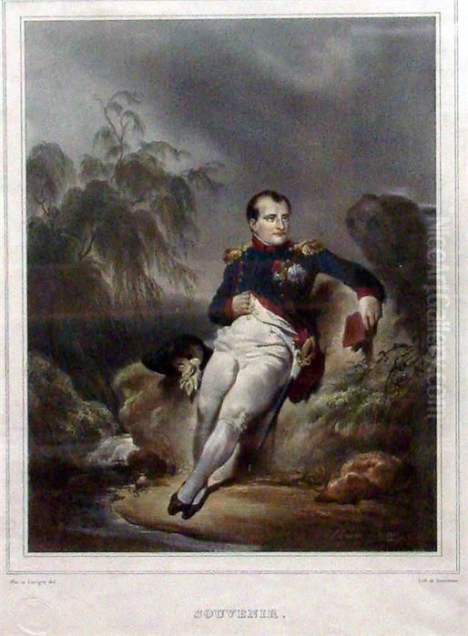 Souvenir Oil Painting by Marin-Lavigne, Louis Stanislas