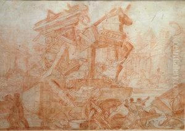 The Destruction Ofthe Temple Oil Painting by Louis-Nicolas Louis (Victor Louis)