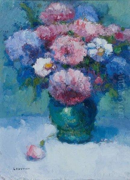 Bouquet De Fleurs. Oil Painting by Maurice Louvrier