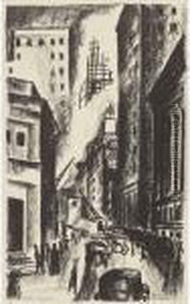 Broadway, New York Oil Painting by Adriaan Lubbers