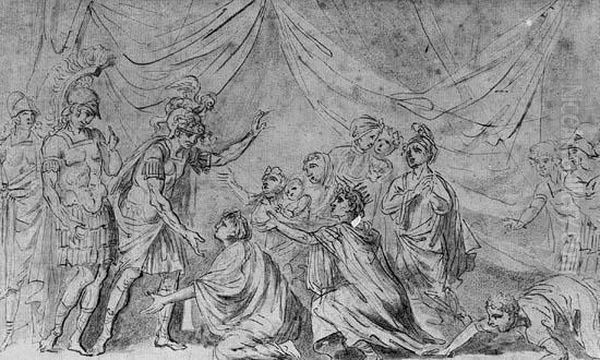 Cinq Scenes De La Vie D'alexandre Et Une Scene De Triomphe Antique Oil Painting by Francois Lucas