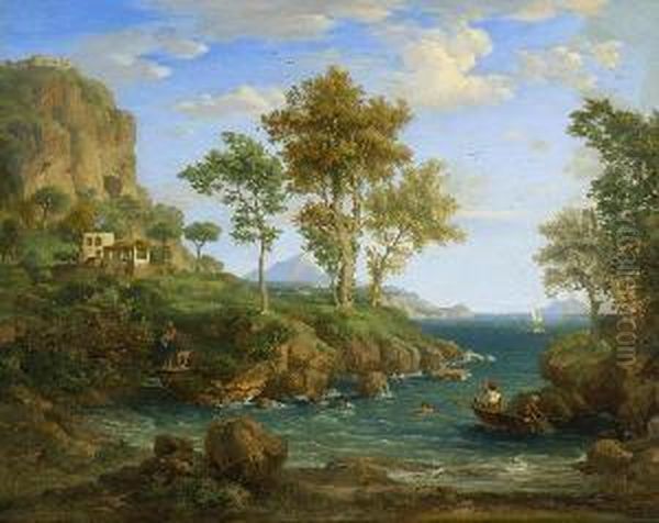 Italienische Kustenlandschaft Oil Painting by Emil Lugo