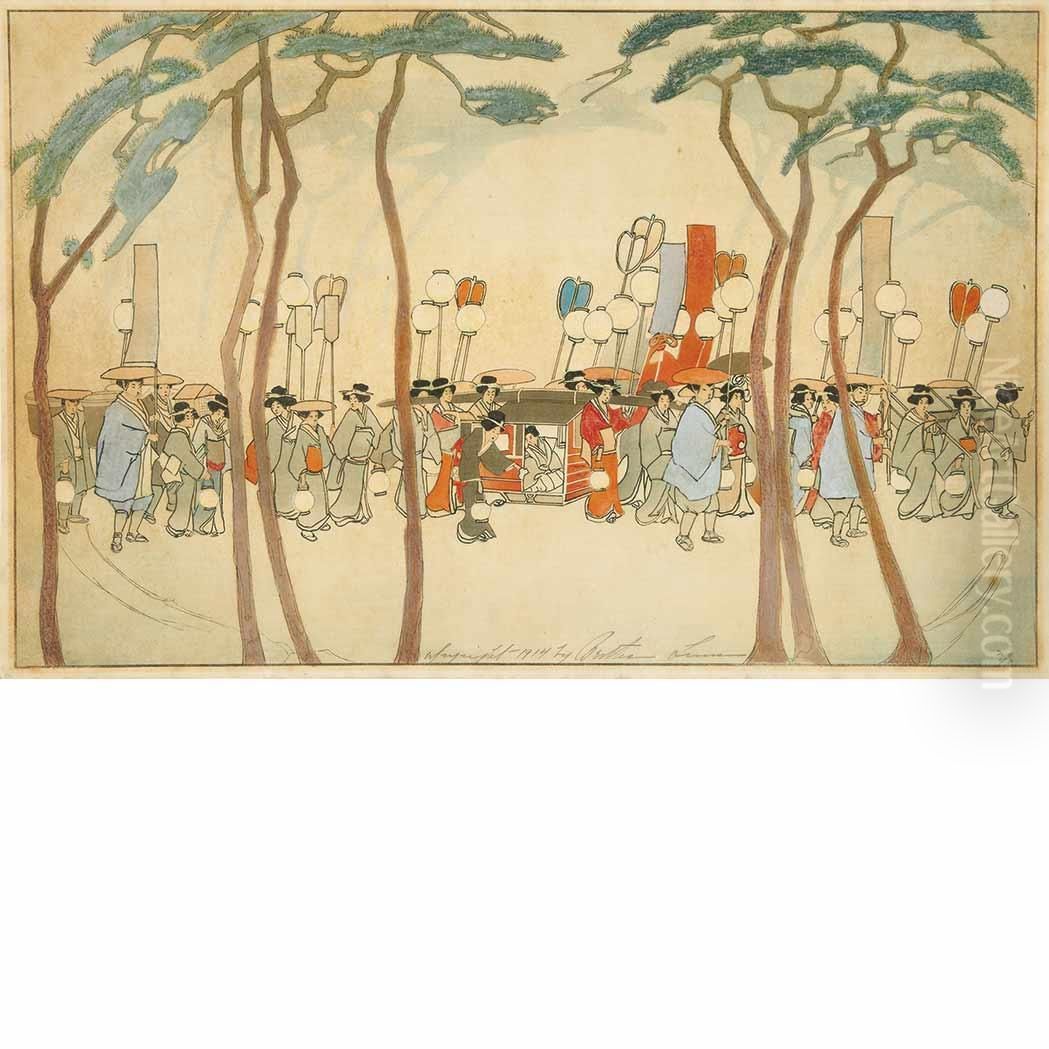 Procession Oil Painting by Bertha Boynton Lum