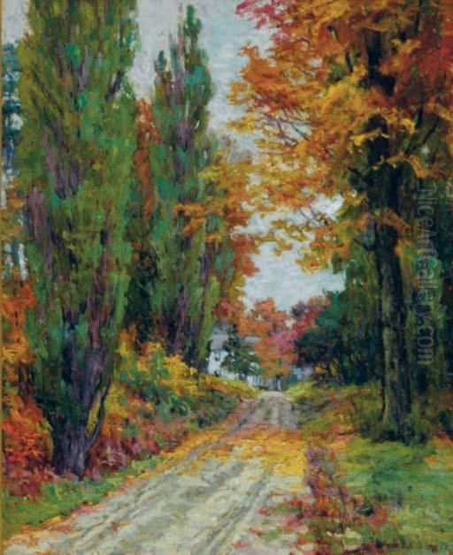 The Poplars Oil Painting by Harriet Randall Lumis